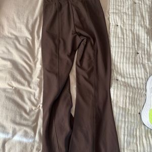 Long flare brown garage pants